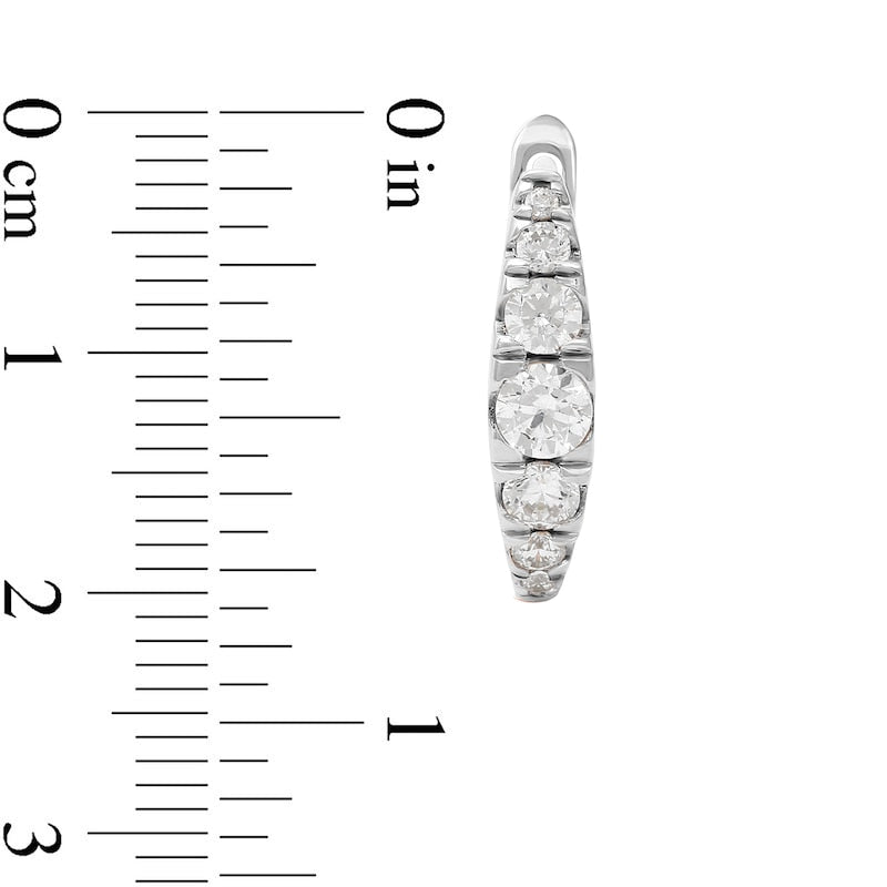 0.5 CT. T.W. Journey Diamond Hoop Earrings in 14K White Gold
