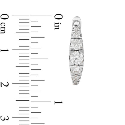 0.5 CT. T.W. Journey Diamond Hoop Earrings in 14K White Gold