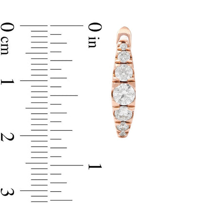 0.5 CT. T.W. Journey Diamond Hoop Earrings in 14K Rose Gold