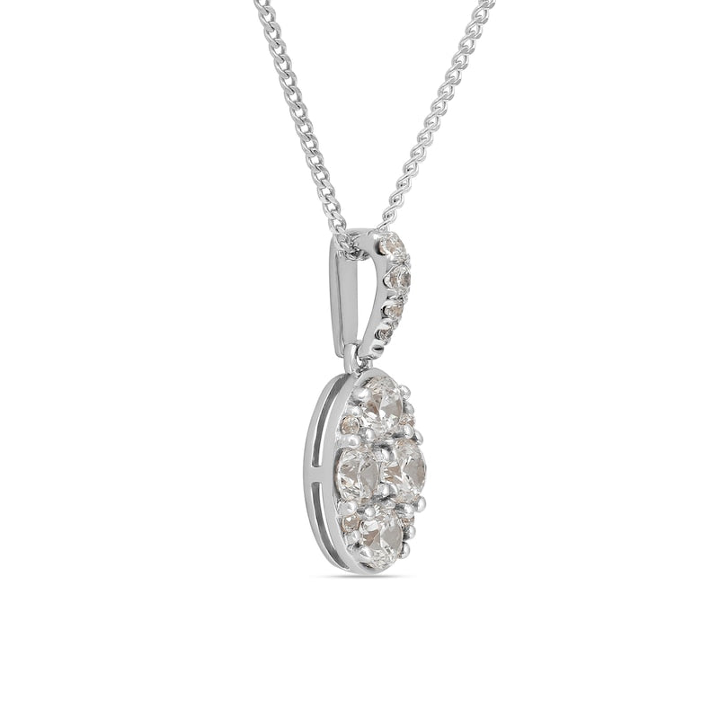 0.5 CT. T.W. Composite Oval Natural Diamond Pendant in 14K White Gold
