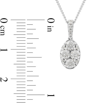 0.5 CT. T.W. Composite Oval Natural Diamond Pendant in 14K White Gold