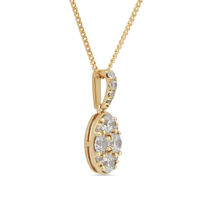 0.5 CT. T.W. Composite Oval Natural Diamond Pendant in 14K Gold