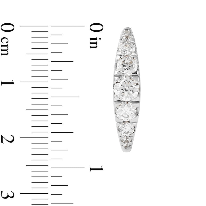 1 CT. T.W. Journey Diamond Hoop Earrings in 10K White Gold