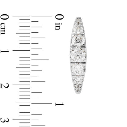 1 CT. T.W. Journey Diamond Hoop Earrings in 10K White Gold