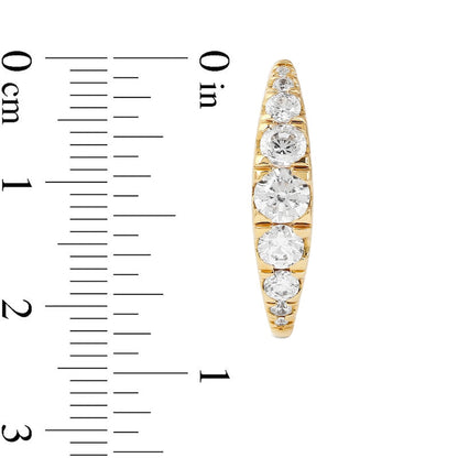 1 CT. T.W. Journey Diamond Hoop Earrings in 10K Gold