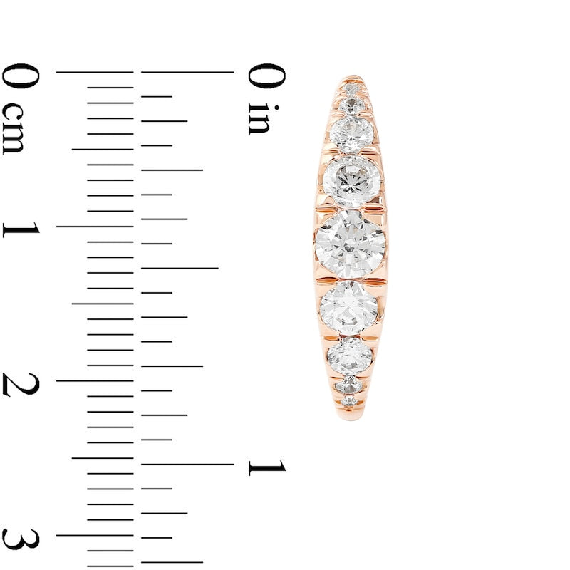1 CT. T.W. Journey Diamond Hoop Earrings in 10K Rose Gold