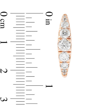 1 CT. T.W. Journey Diamond Hoop Earrings in 10K Rose Gold