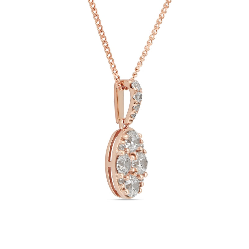 0.5 CT. T.W. Composite Oval Natural Diamond Pendant in 14K Rose Gold