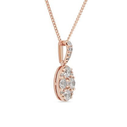 0.5 CT. T.W. Composite Oval Natural Diamond Pendant in 14K Rose Gold