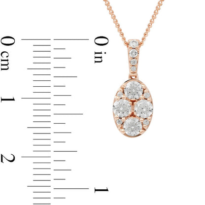 0.5 CT. T.W. Composite Oval Natural Diamond Pendant in 14K Rose Gold