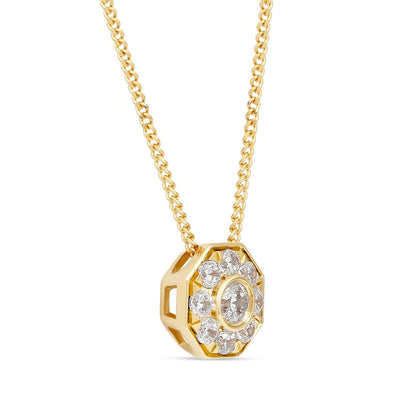 0.25 CT. T.W. Natural Diamond Octagonal Pendant in 10K Yellow Gold
