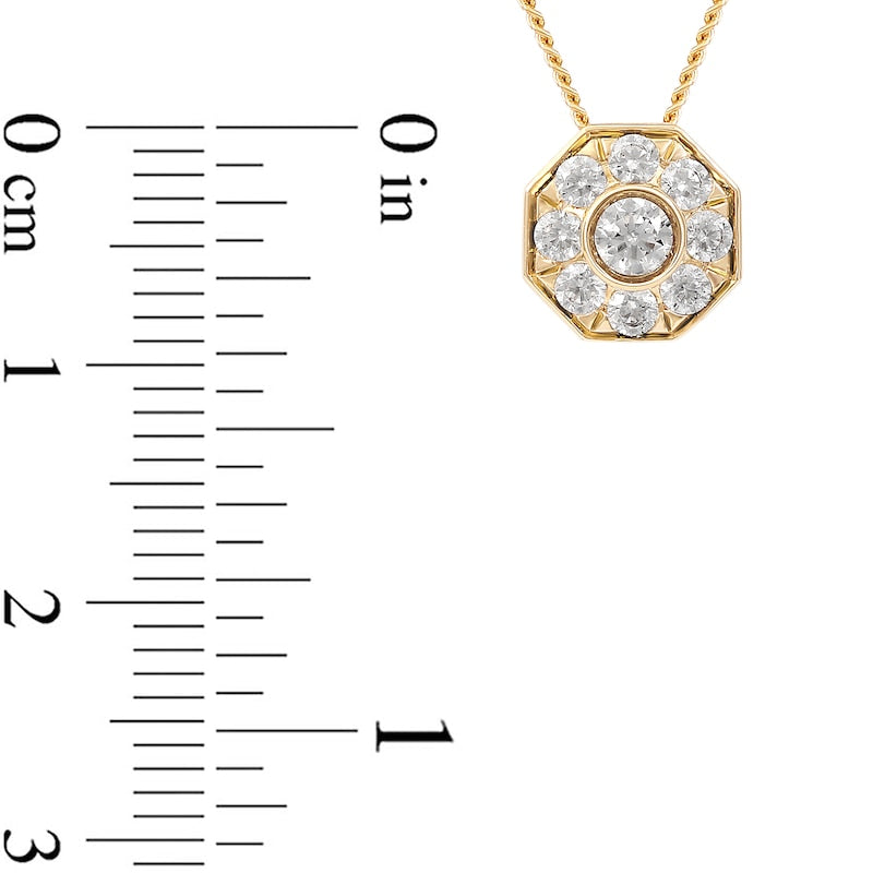 0.25 CT. T.W. Natural Diamond Octagonal Pendant in 10K Yellow Gold