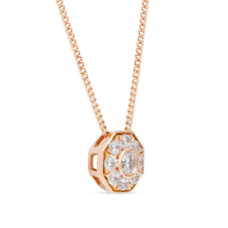0.25 CT. T.W. Natural Diamond Octagonal Pendant in 10K Rose Gold