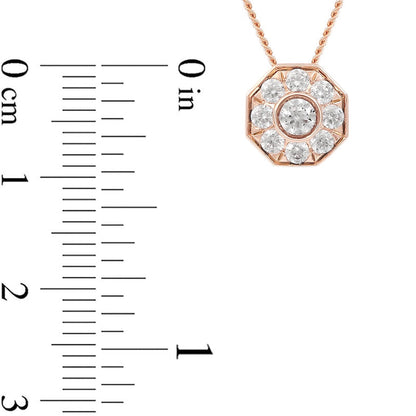 0.25 CT. T.W. Natural Diamond Octagonal Pendant in 10K Rose Gold