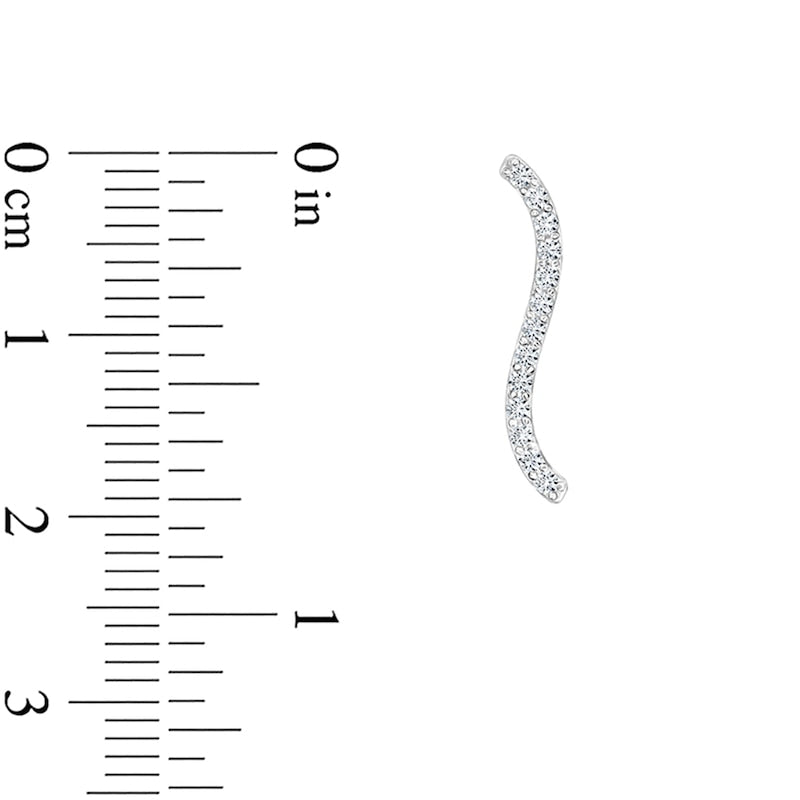 0.5 CT. T.W. Diamond Wavy Bar Stud Earrings in 10K White Gold