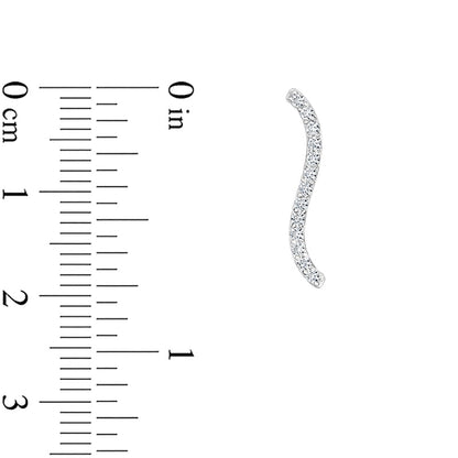 0.5 CT. T.W. Diamond Wavy Bar Stud Earrings in 10K White Gold