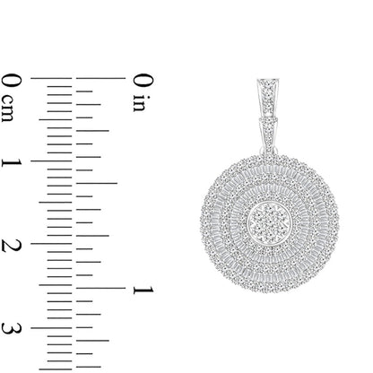 3 CT. T.W. Diamond Layered Disc Drop Earrings in 10K White Gold