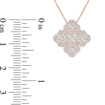 0.5 CT. T.W. Composite Natural Diamond Clover Pendant in 10K Rose Gold