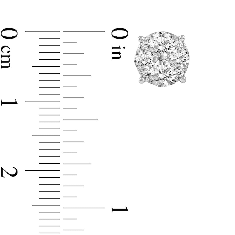 1.5 CT. T.W. Composite Diamond Stud Earrings in 14K White Gold