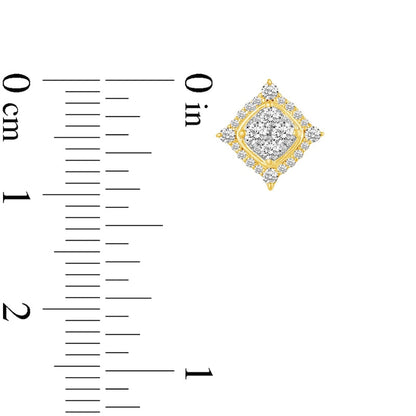 0.5 CT. T.W. Composite Diamond Square Stud Earrings in 14K Gold