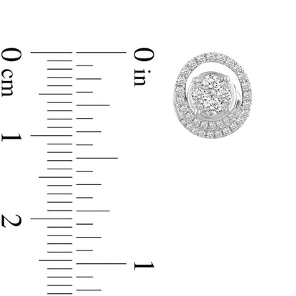 0.75 CT. T.W. Composite Diamond Open Circle Stud Earrings in 14K White Gold