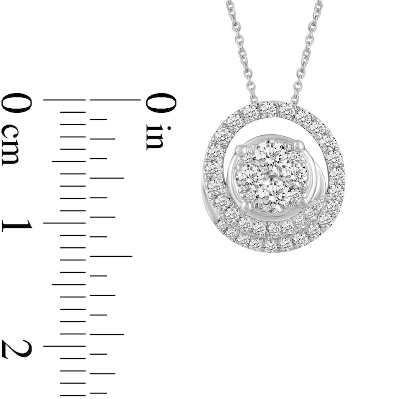 0.5 CT. T.W. Composite Natural Diamond Open Circle Pendant in 14K White Gold