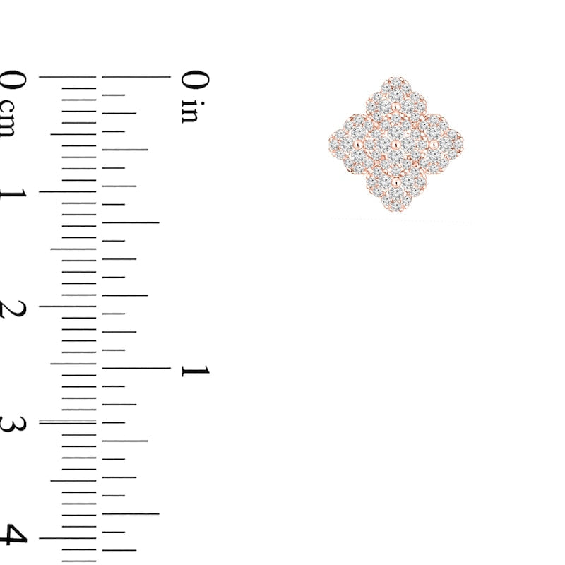 0.63 CT. T.W. Composite Diamond Clover Stud Earrings in 10K Rose Gold