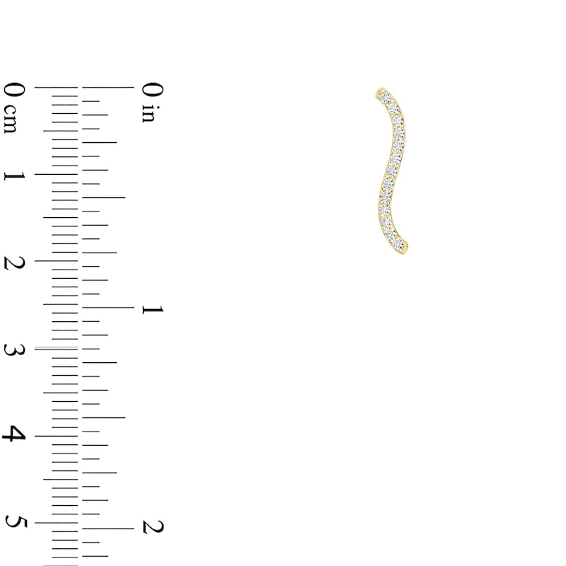 0.5 CT. T.W. Diamond Wavy Bar Stud Earrings in 10K Gold
