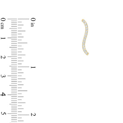 0.5 CT. T.W. Diamond Wavy Bar Stud Earrings in 10K Gold