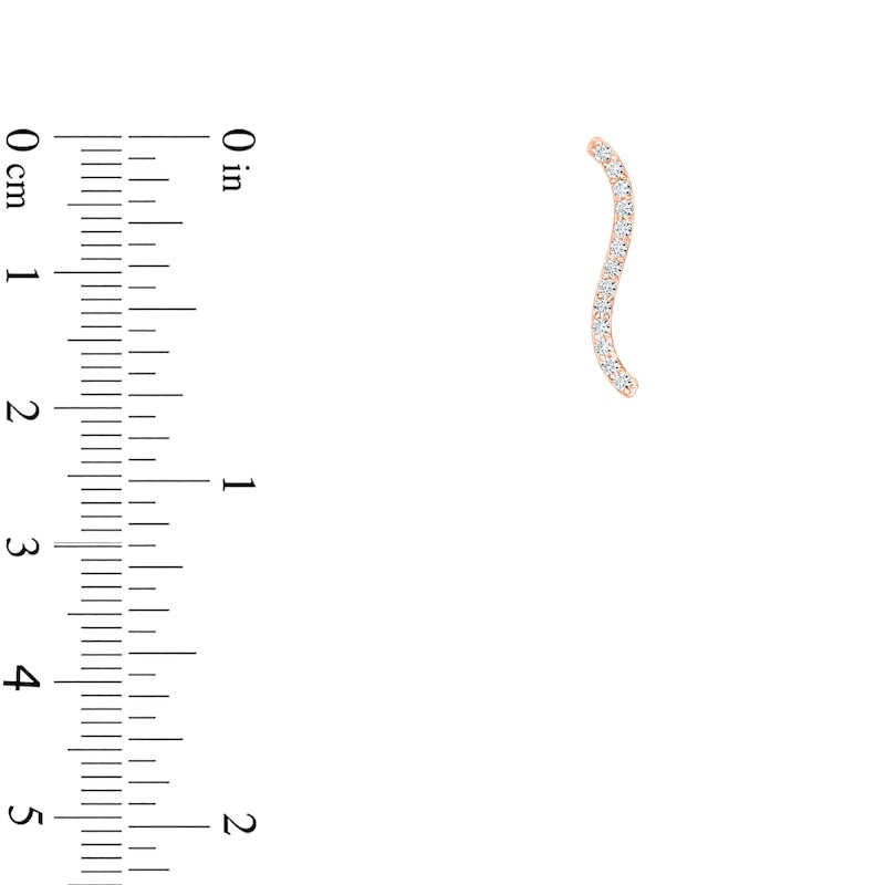 0.5 CT. T.W. Diamond Wavy Bar Stud Earrings in 10K Rose Gold