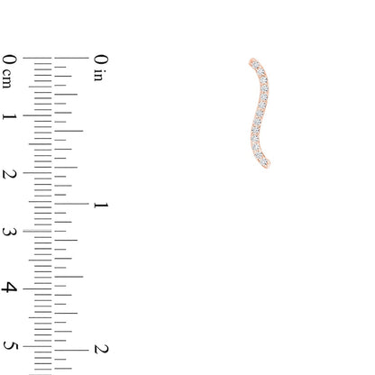 0.5 CT. T.W. Diamond Wavy Bar Stud Earrings in 10K Rose Gold