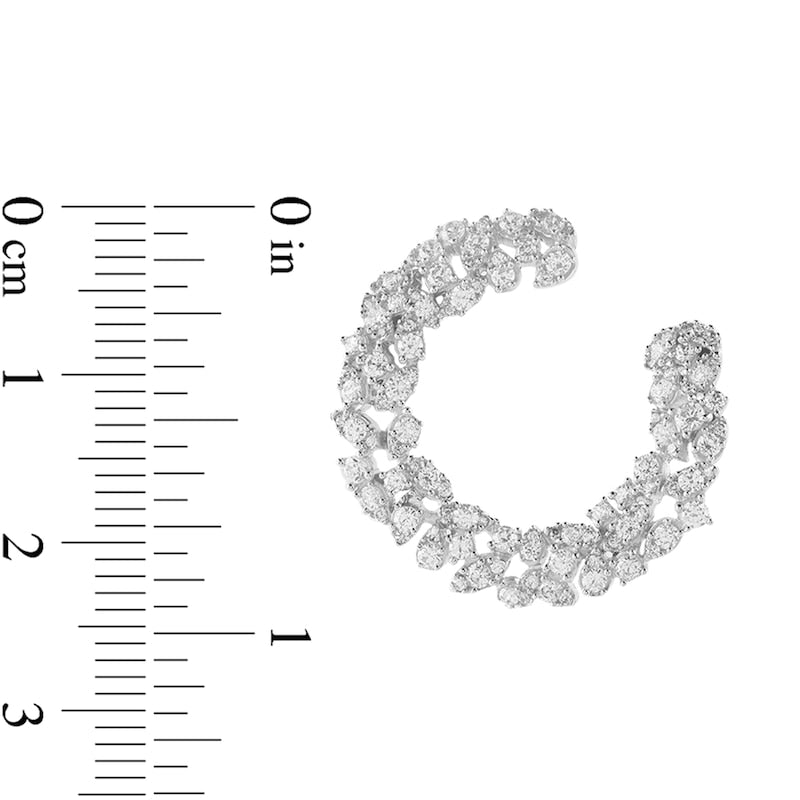 2 CT. T.W. Diamond Front-Facing Open Circle Hoop Earrings in 10K White Gold