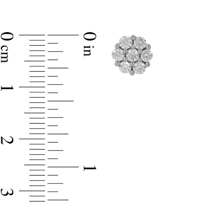 0.33 CT. T.W. Composite Diamond Flower Stud Earrings in 10K White Gold