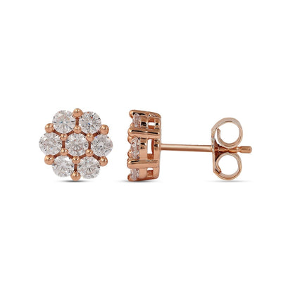 0.75 CT. T.W. Composite Diamond Flower Stud Earrings in 10K Rose Gold