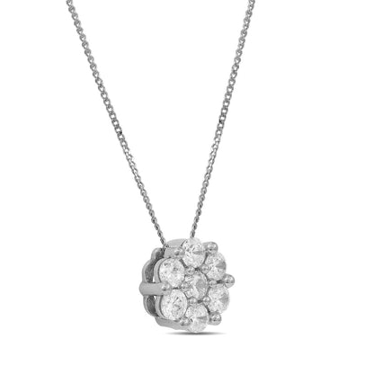 0.25 CT. T.W. Composite Natural Diamond Flower Pendant in 10K White Gold