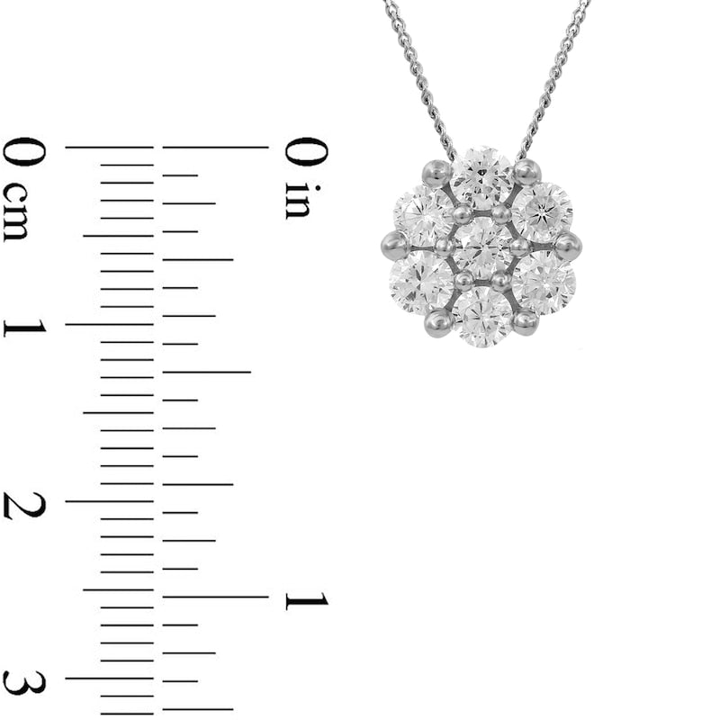 0.25 CT. T.W. Composite Natural Diamond Flower Pendant in 10K White Gold