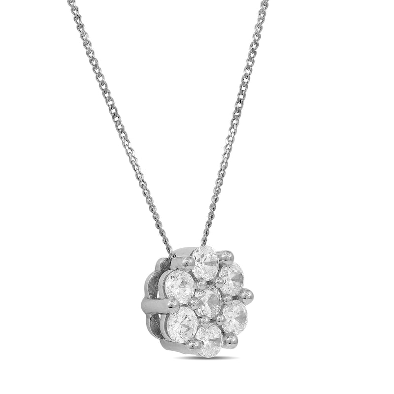 0.33 CT. T.W. Composite Natural Diamond Flower Pendant in 10K White Gold