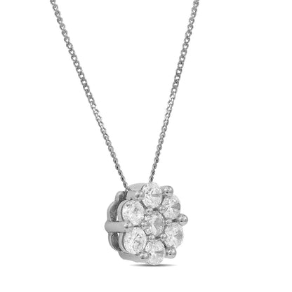 0.33 CT. T.W. Composite Natural Diamond Flower Pendant in 10K White Gold