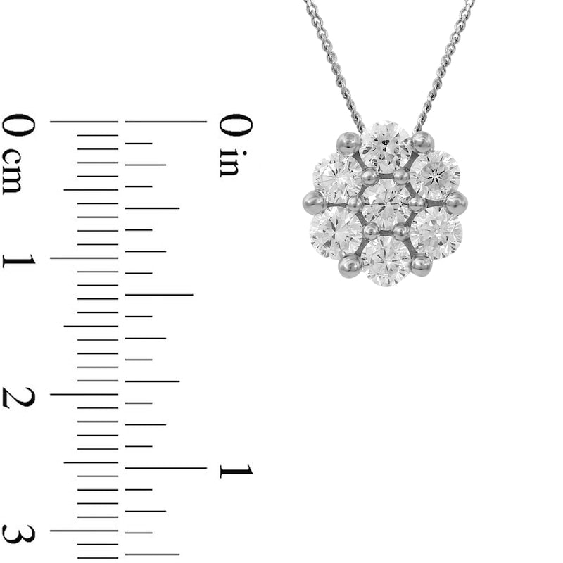 0.33 CT. T.W. Composite Natural Diamond Flower Pendant in 10K White Gold