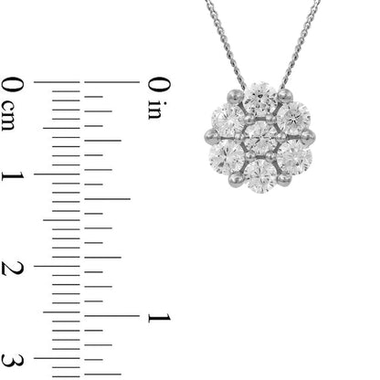 0.33 CT. T.W. Composite Natural Diamond Flower Pendant in 10K White Gold