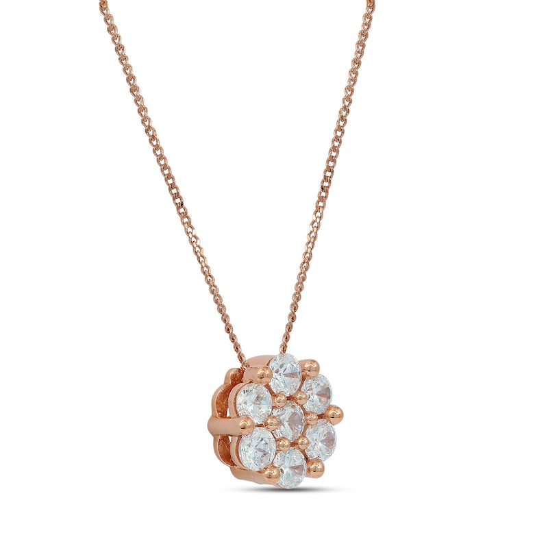 0.25 CT. T.W. Composite Natural Diamond Flower Pendant in 10K Rose Gold