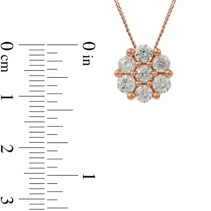 0.25 CT. T.W. Composite Natural Diamond Flower Pendant in 10K Rose Gold