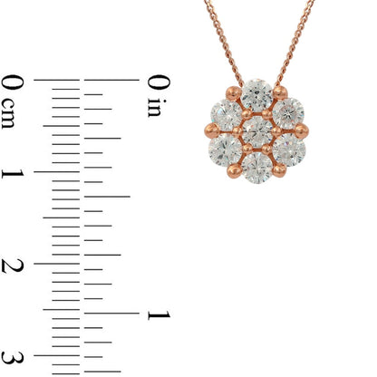 0.25 CT. T.W. Composite Natural Diamond Flower Pendant in 10K Rose Gold