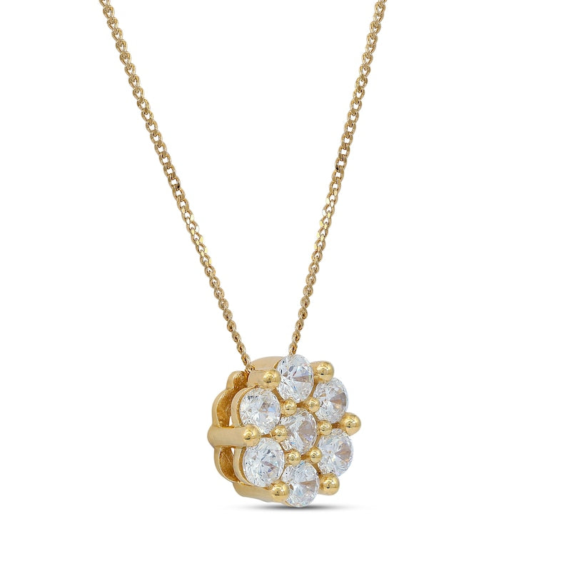 0.33 CT. T.W. Composite Natural Diamond Flower Pendant in 10K Yellow Gold
