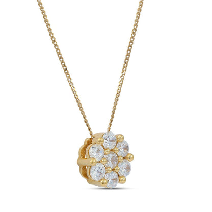 0.33 CT. T.W. Composite Natural Diamond Flower Pendant in 10K Yellow Gold