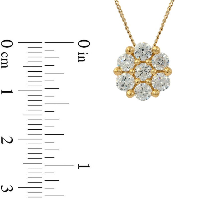 0.33 CT. T.W. Composite Natural Diamond Flower Pendant in 10K Yellow Gold