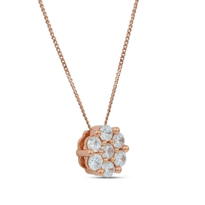 0.33 CT. T.W. Composite Natural Diamond Flower Pendant in 10K Rose Gold