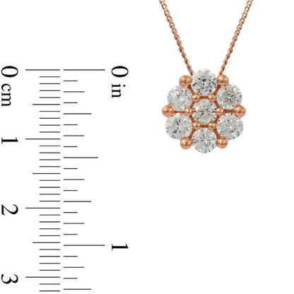 0.33 CT. T.W. Composite Natural Diamond Flower Pendant in 10K Rose Gold
