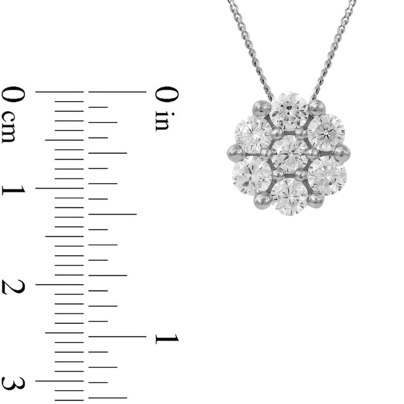 0.5 CT. T.W. Composite Natural Diamond Flower Pendant in 10K White Gold