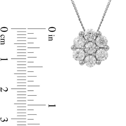 0.5 CT. T.W. Composite Natural Diamond Flower Pendant in 10K White Gold